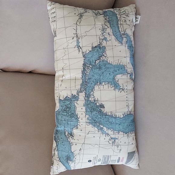 Other - PillowMap.Com Great Lakes Map Pillow - 22" Long X 12.5" High